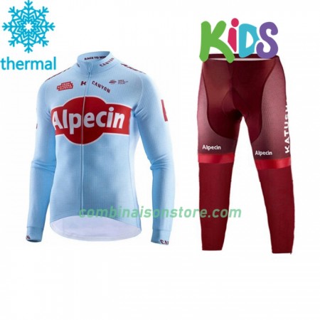 Combinaison Cycliste Hiver + Collant sans Bretelles 2019 Team Katusha Alpecin Enfant  N001